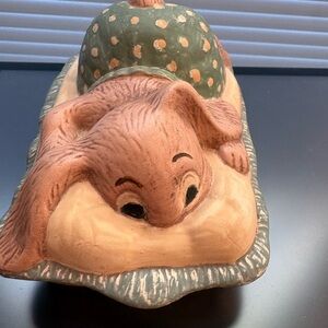 Rare, vintage, collectible PENDELFIL Charming Polka Dot Bunny Figurine.